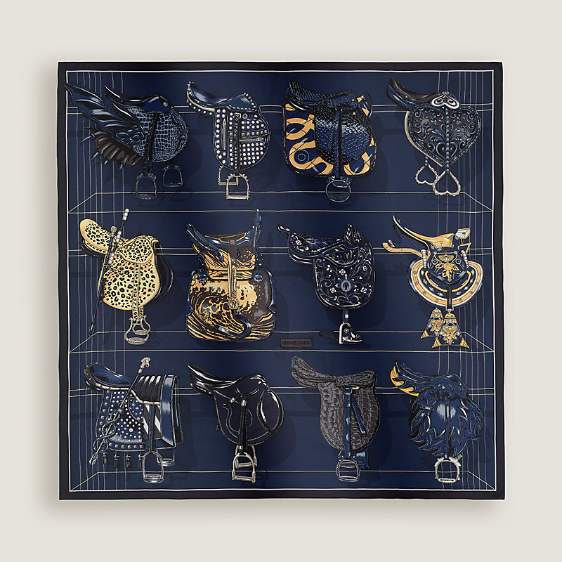 ◆HERMES◆ Tous en Selle scarf 90 スカーフ Tous en Selle embroidered scarf 90 | Hermès Poland